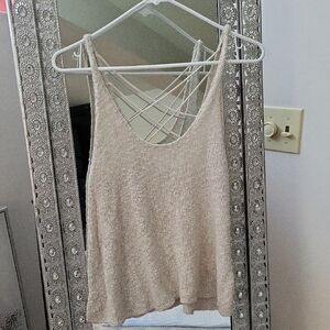 AMERICAN EAGLE🦅 Minimalist Nude Twist Back Knit Top